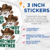 (3 Pack) Cowboy Cat Decals - Meowdy Pawtner - Western Kitty Laptop Decals - 3 Inches On Longest Side - Easy Peel & Apply - Made in USA - 3MCS4696 view 2