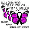 (3 Pack) Melanoma Cancer Awareness Decals - Survivor Butterfly Ribbon - Laptop Decals - 3 Inches On Longest Side - Easy Peel & Apply - Made in USA - 3MCS4079 view 1