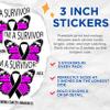 (3 Pack) Melanoma Cancer Awareness Decals - Survivor Butterfly Ribbon - Laptop Decals - 3 Inches On Longest Side - Easy Peel & Apply - Made in USA - 3MCS4079 view 2