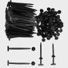100 Pcs Nylon Universal Cable Tie Buckle  Heavy Duty Sided Snap Fit Zip Ties with Button Lock, UV Resistant Plastic Cable Fasteners for Automotive, Electrical & Daily Repair view 1