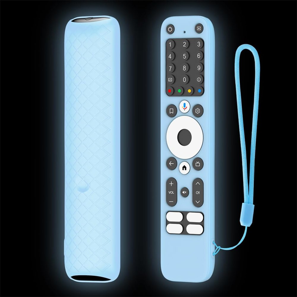 Protective Cover for Homatics Box R 4K Remote Control Case Soft Silicone Housing for Homatics Box R 4K Controller Non-Slip Texture Skin Protector Shell (Luminous Blue)
