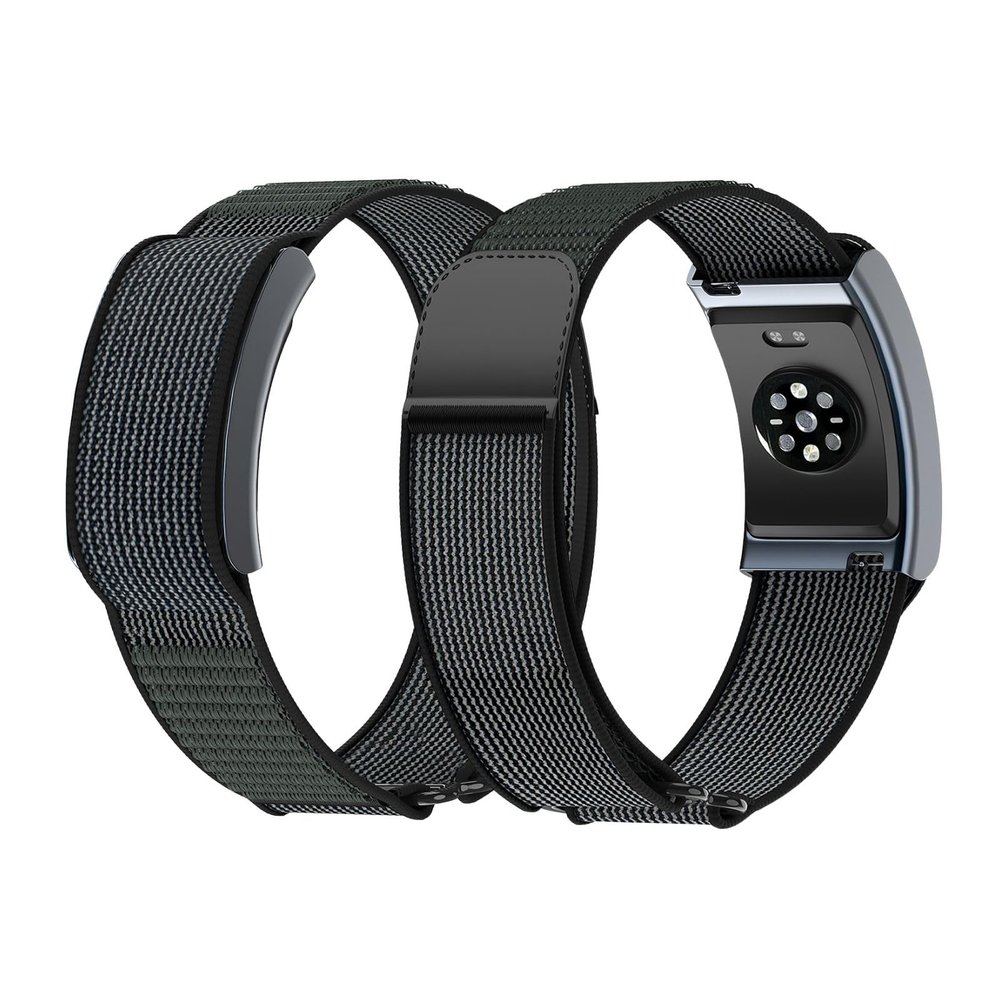 Vanet Nylon Bands Compatible with Amazfit Helio Straps for Men Women, Adjustable Soft Breathable Comfortable Replacement Straps for Amazfit Helio Fitness Tracker Bands, 2-Pack