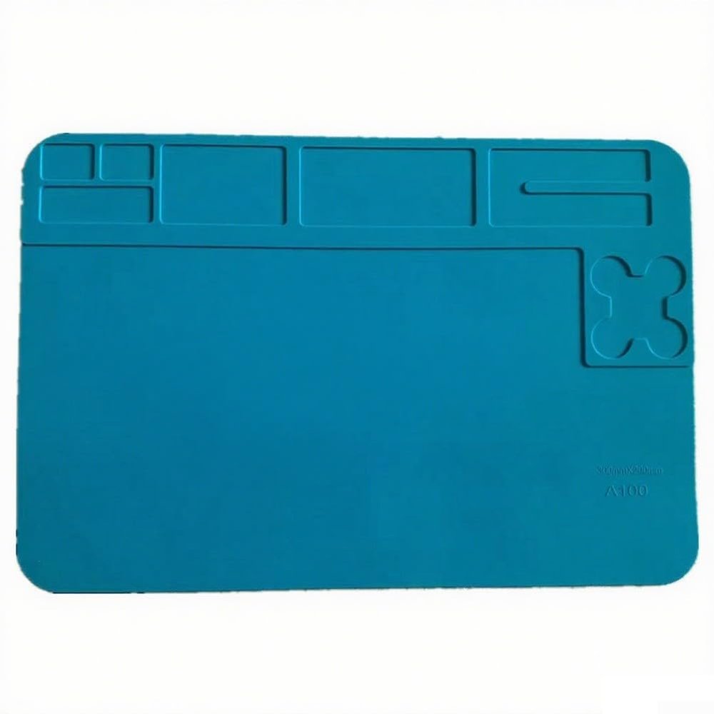 A100 Silicone Soldering Mat, 30X20cm Heat Resistant Anti-Static Work Pad, Electronics Repair Station Kit For Phone Watch Computer DIY Projects, Electronics Repair Heat Mat