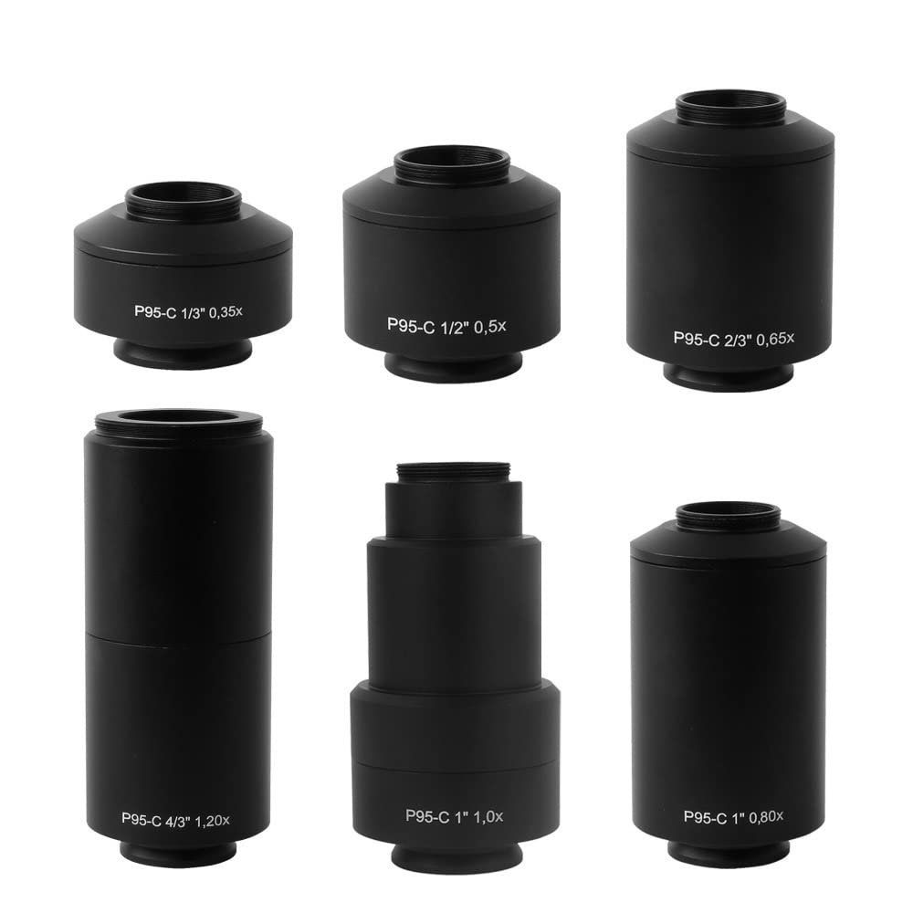 Lab Microscope Slides P95 Microscope C-Mount 0.35X 0.5X 0.65X 0.8X 1X 1.2X 1.5X Camera Adapter Compatible for Microscopio Microscope Parts(CSP225XM52)