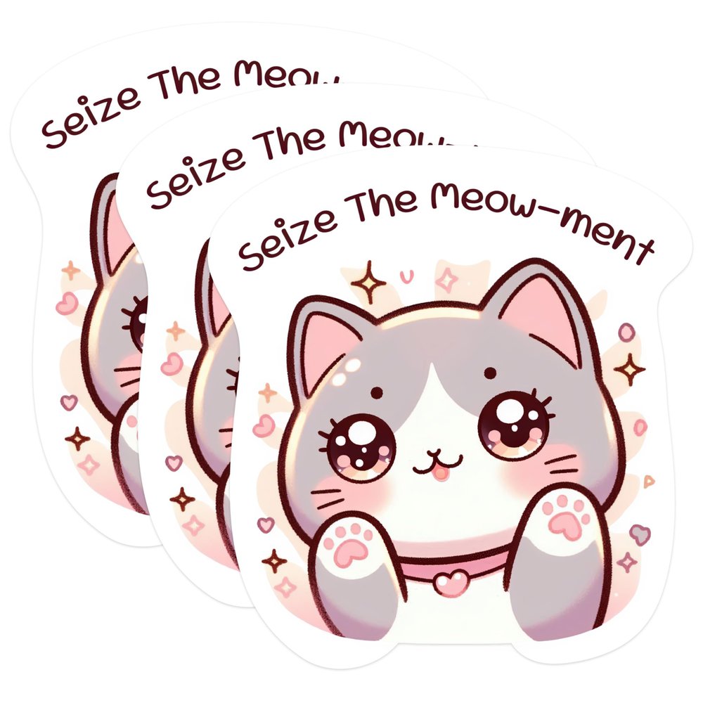 (3 Pack) Cute Cat Stickers - Funny Saying Decals - Laptop Decor - 3 Inches On Longest Side - Easy Peel & Apply - Made in USA - 3MCS1117
