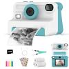 AMZSA Now Kids Camera Instant Print, 1080P Video, Children Christmas Birthday Gifts for Girls Age 3-12, Toddler Print Digital Camera Toy for 4 5 6 7 8 9 10 11 Years Old with 32GB Card,6 pens view 1