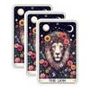 (3 Pack) Lion Tarot Decals - Floral Crown Animals - Celestial Laptop Decals - 3 Inches On Longest Side - Easy Peel & Apply - Made in USA - 3MCS4214 view 1