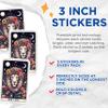 (3 Pack) Lion Tarot Decals - Floral Crown Animals - Celestial Laptop Decals - 3 Inches On Longest Side - Easy Peel & Apply - Made in USA - 3MCS4214 view 2