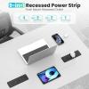 65W GaN USB C Recessed Power Strip, 4 AC Outlets & 2 USB-C PD + 2 USB-A QC, Flush Mount Hidden Charger Station for Desk Drawer Home Office Furniture view 2