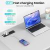 65W GaN USB C Recessed Power Strip, 4 AC Outlets & 2 USB-C PD + 2 USB-A QC, Flush Mount Hidden Charger Station for Desk Drawer Home Office Furniture view 3