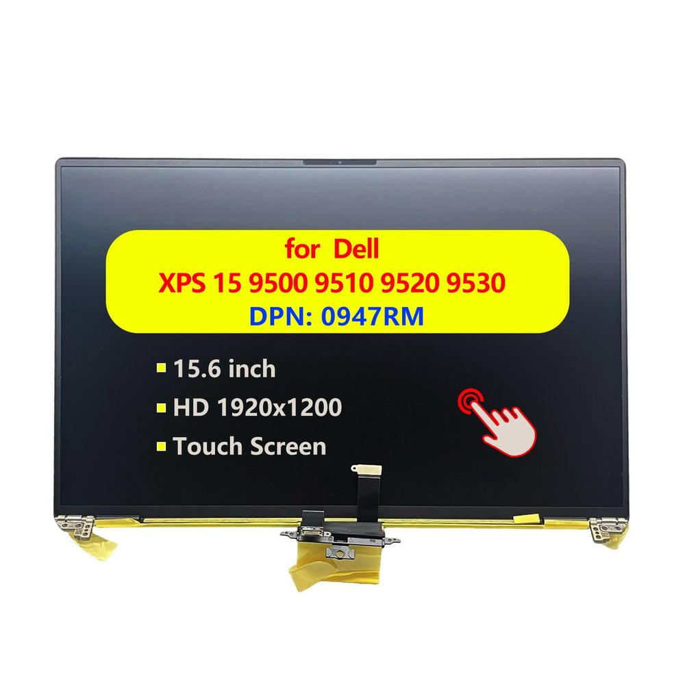 0947RM 947RM Replacement Laptop FHD Full LCD Screen Complete Top Display Assembly for Dell XPS 15 9500 9510 9520 9530 15.6" WUXGA 1920x1200