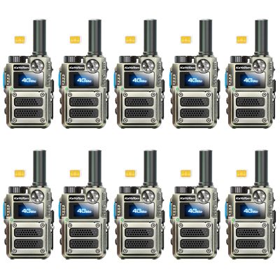 KAYOTOM Unlimited Range Walkie Talkies with Lifetime Free SIM | 4G LTE POC for Global Push-to-Talk Over Cellular | Ideal for Business, Security, Construction & Outdoor | (Black, 10-Packs)
