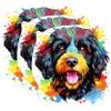 (3 Pack) Bernedoodle Decals - Colorful Dog Sticker - Laptop Decals - 3 Inches On Longest Side - Easy Peel & Apply - Made in USA - 3MCS0799 view 1
