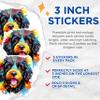 (3 Pack) Bernedoodle Decals - Colorful Dog Sticker - Laptop Decals - 3 Inches On Longest Side - Easy Peel & Apply - Made in USA - 3MCS0799 view 2