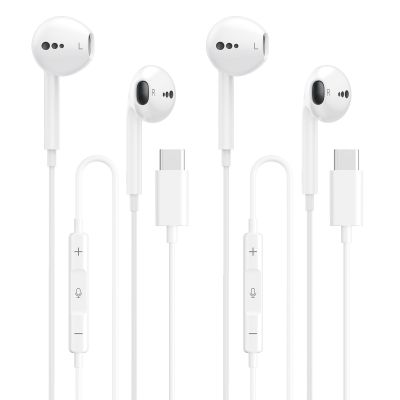 BLXSounds USB C Headphones for iPhone 17 16 15, 2 Packs Wired Earbuds USB C