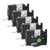 GREENCYCLE Extra Strength Label Tape TZe-S211 6mm 0.23" Laminated White Compatible for Brother P-Touch TZeS211 TZ-S211 TZe TZ 1/4 inch Black on White Label Tape for PT-D200 PT-D210 PT-D220, 5 Pack view 1