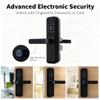 Smart Digital Keyless Lock Entry Door Handle, Fingerprint Password IC Card Metal Black 25cm - High Security Touch Keypad, Fast Identification, Adjustable Direction for Outdoor and Bedroom Doors view 2