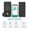 Swokely Door Smart Lock Fingerprint Password Key Card TY APP WiFi Remote Access 8 Languages for 10-12mm Frameless Glass Door Aluminum Alloy Hook view 2