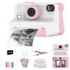 AMZSA Now Kids Camera Instant Print, 1080P Video, Children Christmas Birthday Gifts for Girls Age 3-12, Toddler Print Digital Camera Toy for 4 5 6 7 8 9 10 11 Years Old with 32GB Card,6 pens view 1