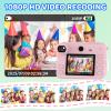 AMZSA Now Kids Camera Instant Print, 1080P Video, Children Christmas Birthday Gifts for Girls Age 3-12, Toddler Print Digital Camera Toy for 4 5 6 7 8 9 10 11 Years Old with 32GB Card,6 pens view 4