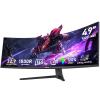 Gawfolk 49 inch Ultra-Wide Curved 1500R Gaming Computer Monitor, DQHD(51201440), 165Hz, 1MS, FreeSync, 120% sRGB, Height Adjustable PC Screen, HDMI2.1 & DP1.4, Compatible Wall Mount 75 * 75mm- Black view 1