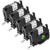 NineLeaf 5 Pack 18mm Label Tape Compatible for Brother P-Touch TZe-241 18mm 0.7'' Laminated White TZe241 TZ-241 3/4'' Black on White TZe TZ Tape for Ptouch Label Maker PT-D400 D600 D610 P700 view 1