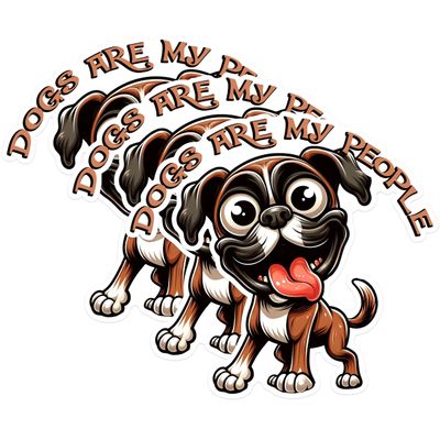 (3 Pack) Dogs are My People Decals - Cartoon Dog Lover - Funny Laptop Stickers - 3 Inches On Longest Side - Easy Peel & Apply - Made in USA - 3MCS1609