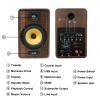 EXOTON KPB-306 Powered Bluetooth Bookshelf Speakers, 80W HiFi Desktop Stereo Speakers with 5.25" Woofer, Wooden Enclosure, Remote Control, Coaxial/Optical/AUX/USB Inputs for PC,TV (1 Pair) view 3