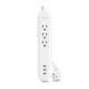CyberPower P304UC3 Surge Protector, 500J/125V, 3 Outlets, 4 ft Cord, 3 USB-C Charge Ports, White view 1