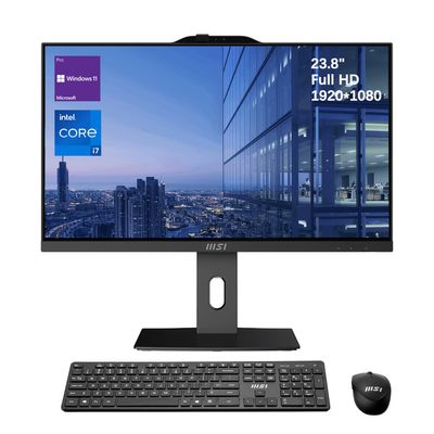 msi PRO AP242P Business All-in-One Desktop, 23.8" IPS FHD 100Hz Eye-Care Display, Intel Core i7-14700, 32GB DDR5, 1TB SSD, IR FHD Webcam, Wi-Fi 6E, HDMI, DP, Wireless KB & Mouse, Windows 11 Pro