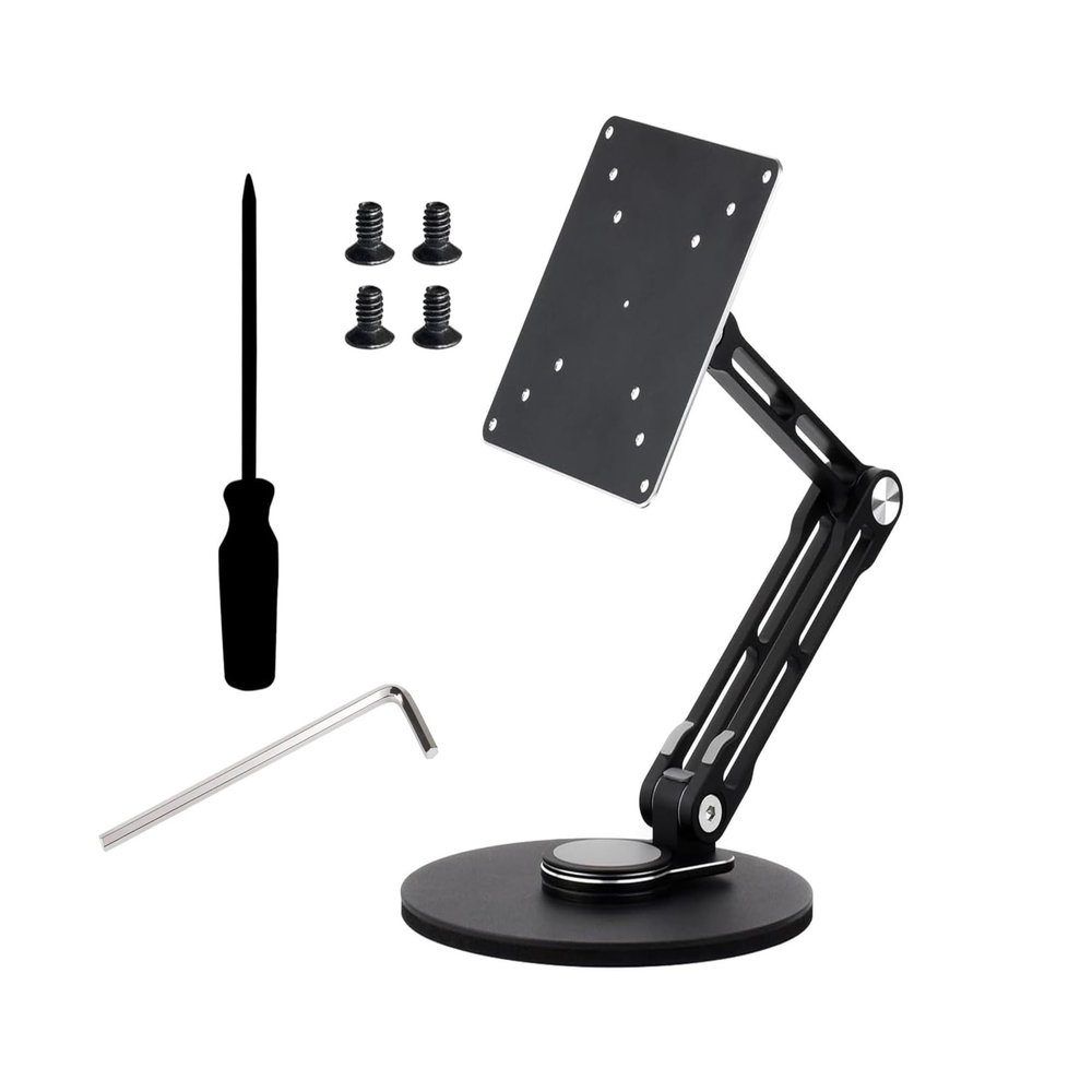 VESA Portable Monitor Stand, Compatible with Monitors Up to 19inch, Supports 50 x 50/75 x 75/100 x 100 (mm) VESA Mounting Holes, Supports Multi-Axis Rotation, Adjustable & Foldable