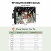 Christmas Outdoor TV Cover 80 to 85 Inches Cute Hat Snowman Xmas Box Pine Trees Snow Black Weatherproof&Waterproof TV Covers with Remote Control Pocket, Screen Protectors for Outside view 2