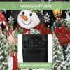 Christmas Outdoor TV Cover 80 to 85 Inches Cute Hat Snowman Xmas Box Pine Trees Snow Black Weatherproof&Waterproof TV Covers with Remote Control Pocket, Screen Protectors for Outside view 3