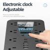 21-in-1 Power Strip with Switch & Surge Protection, 16 AC Outlets, 5 USB Ports (2 USB-C) with Time Display, Heavy Duty Flat Plug, Wall Mountable, One-Touch Switch for Home, Office (White, 1.5m5FT) view 4