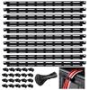 10 Pcs 19 in Rack Cable Management Kit, Including 0.5U L-Shaped Tie Bars, 20 Cabinet Screws, 100 Cable Ties, Sturdy Metal with Black Coating, Multi-Hole Design for Flexible Cabling view 1