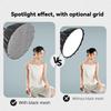Ambitful 23.6''/60cm Quick Release Parabolic Softbox, Hexadecagon Bowens Mount Softbox with 2 Diffusers & Honeycomb Grid, Carrying Bag, Compatible with Studio Speedlite Flash and Monolight view 4
