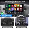 10.88 Inch Car Radio for Jeep Wrangler JK 2007-2018 Upgrade Stereo 8Core 4G+64G Head Unit with CarPlay Tesla Style Touch Screen Android Auto Bluetooth FM AM GPS Phone Holder Backup Camera view 2