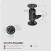 TUSITA 1.5" Universal Double Ball Mount with Two AMPS Round Plates, C Size Double Socket Arm - Short for Drill-Down Mounting view 3