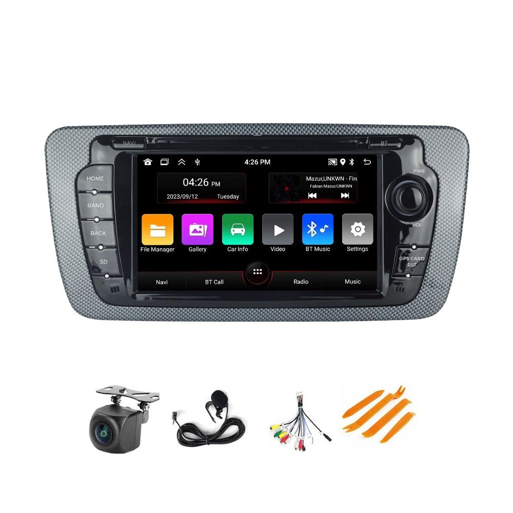 Android Stereo Radio for Seat Ibiza 6j 2009-2013, Biorunn 7 Inch GPS Navi Car-Play Android Auto Upgrade IPS WiFi Blue-Tooth RDS Head Unit 2GB RAM 64GB ROM