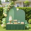 2Pcs Green Stripe Ripples Arch Backdrop Covers, 2D Printed Spandex Fabric Backdrops with Faux Embossed Effect for Wedding, Baby Shower, Birthday Party Decorations (Set of 6ft,5ft) view 1