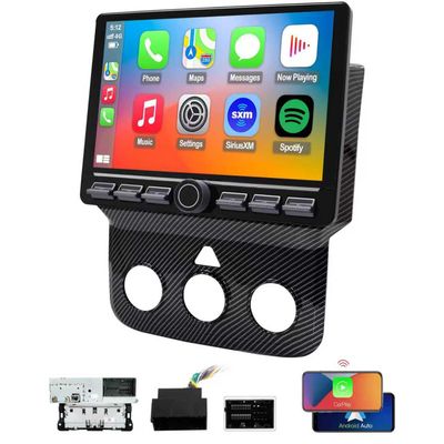 4G Network Radio for Dodge RAM 2013 2014 2015 2016 2017 2018 Upgrade,Carbon Fiber Style,QLED Touch Screen Stereo Replacement,Wireless carplay Android auto