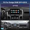 4G Network Radio for Dodge RAM 2013 2014 2015 2016 2017 2018 Upgrade,Carbon Fiber Style,QLED Touch Screen Stereo Replacement,Wireless carplay Android auto view 3
