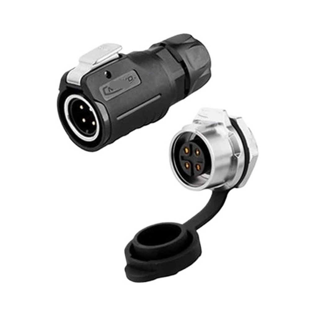4 pin M16 size power connector male and female socket waterproof IP67