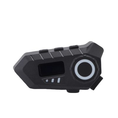 Docooler BT5.4 Motorcycle Helmet Headset with Color Ambient Lights, Wireless Motorcycle Earphone with FM Radio, LCD Display, Noise Reduction, Voice Assistant, Hard Soft Microphone, IP65