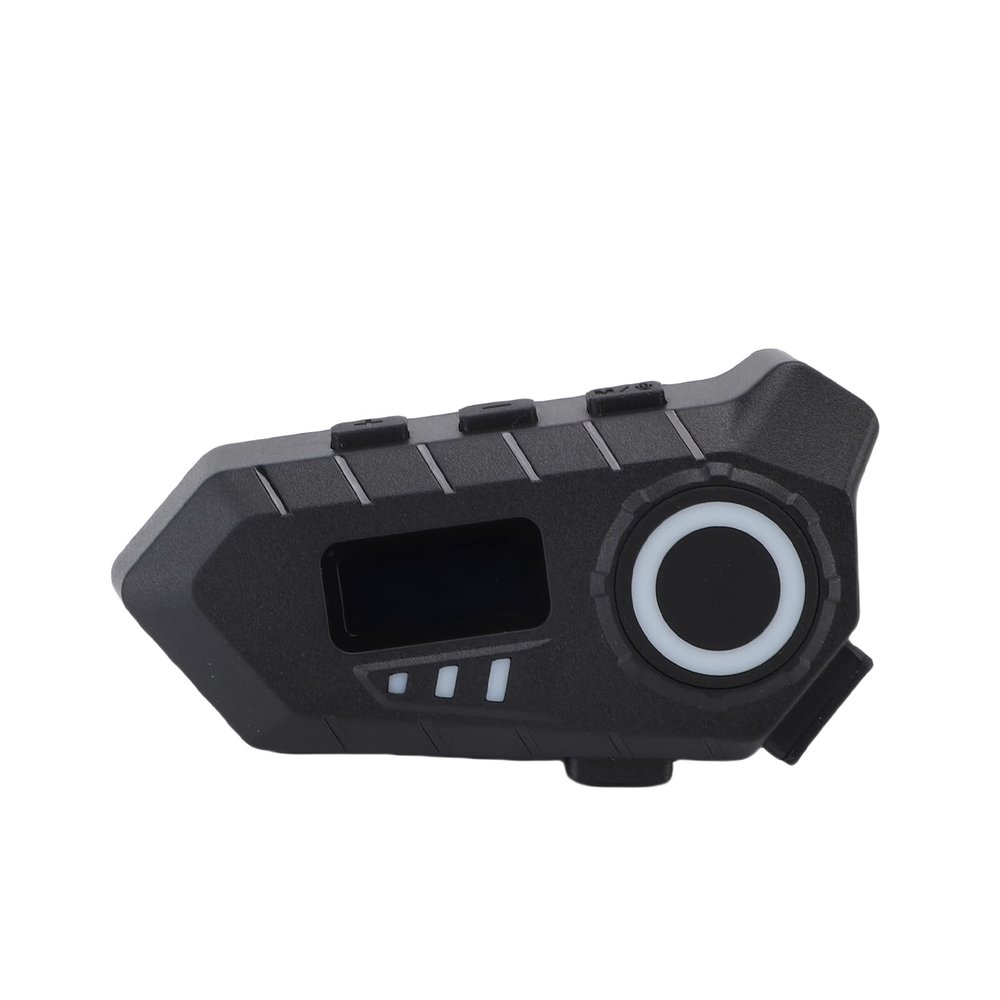 Docooler BT5.4 Motorcycle Helmet Headset with Color Ambient Lights, Wireless Motorcycle Earphone with FM Radio, LCD Display, Noise Reduction, Voice Assistant, Hard Soft Microphone, IP65