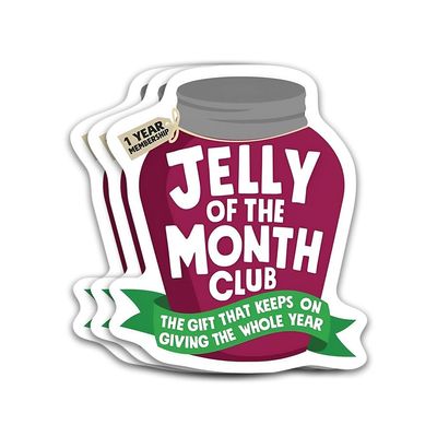 (3Pcs) Jelly of The Month Club Sticker Funny Quotes Vinyl Sticker, Waterproof Die-Cut Decal for Water Bottle, Laptop, Hard Hat, Helmet, Car, Phone 3 inches
