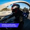 EXOCOM Link-1 Motorcycle Helmet Communication System Intercom - Slim 40mm HD Speakers with Bluetooth Intercom + Noise Cancellation, Compatible with All Helmets, Dark Silver, Dual Pack Headset Kit view 2