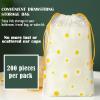 200 Pack Disposable Waterproof Ear Covers for Shower & Hair Dye Clear Plastic Ear Caps with Soft Elastic, One Size for Adults, with Drawstring Storage Pouch for Neat, Travel-Ready Carry view 2