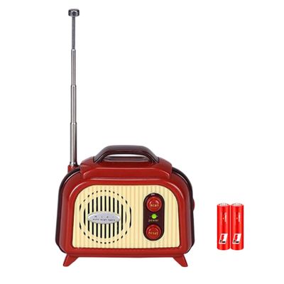 Sourcingbay Mini FM Radio, Retro FM Only 88-108 MHz, Auto Scan, Red & Cream