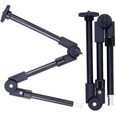 24.8in 3-Section Adjustable Friction Power Articulating Magic Arm, Overhead Camera Mount Bracket with 1/4" Screw, 3/8" Thread Hole and 5/8 Stud for Camera, LCD Monitor/LED Lights